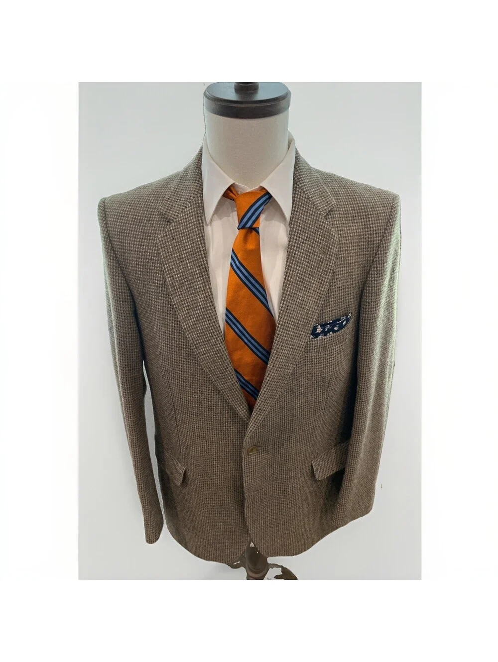 DONEGAL MIST HANDWOVEN TWEED SPORT COAT 42L CASHMERE MOHAIR WOOL BLEND VGC